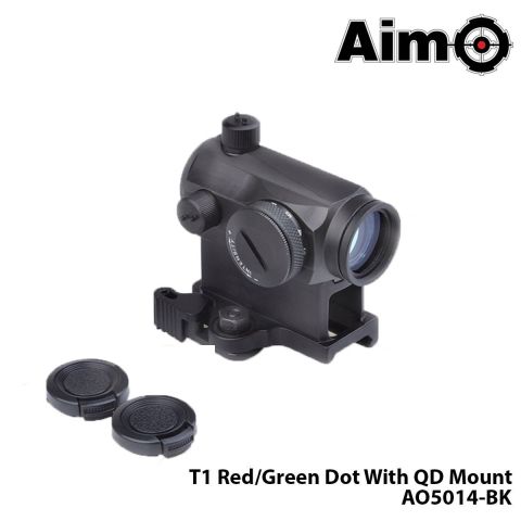 Red/Green-Dot T1 With QD Mount-SİYAH AIM-O AO5014-BK