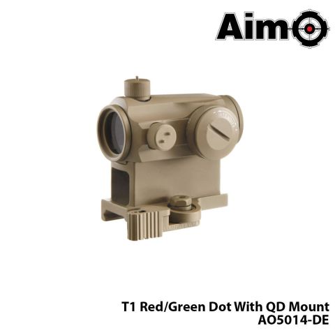Red/Green-Dot T1With QD Mount-TAN AIM-O AO5014-DE
