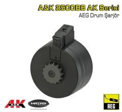 A&K 2500rd AK Serisi AEG Drum Şarjör