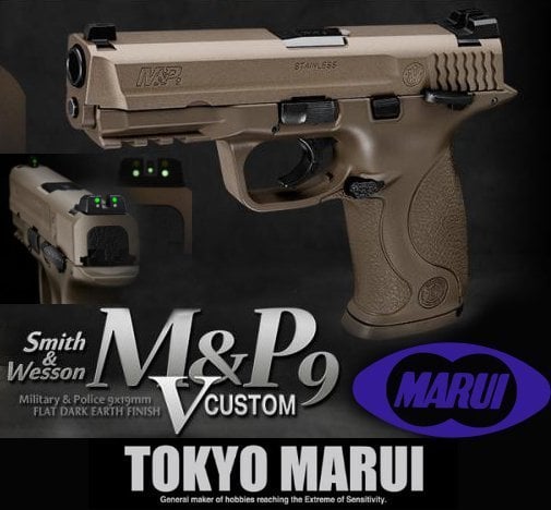 TOKYO MARUI M&P9 Vcustom GBB Airsoft Tabanca - Çöl Rengi