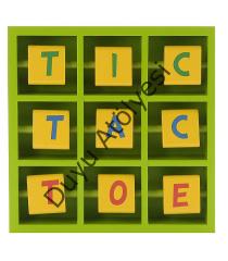 Wooden Flip Tic Tac Toe Game - Garden ( Ahşap Çevirmeli 3 Taş Oyunu )