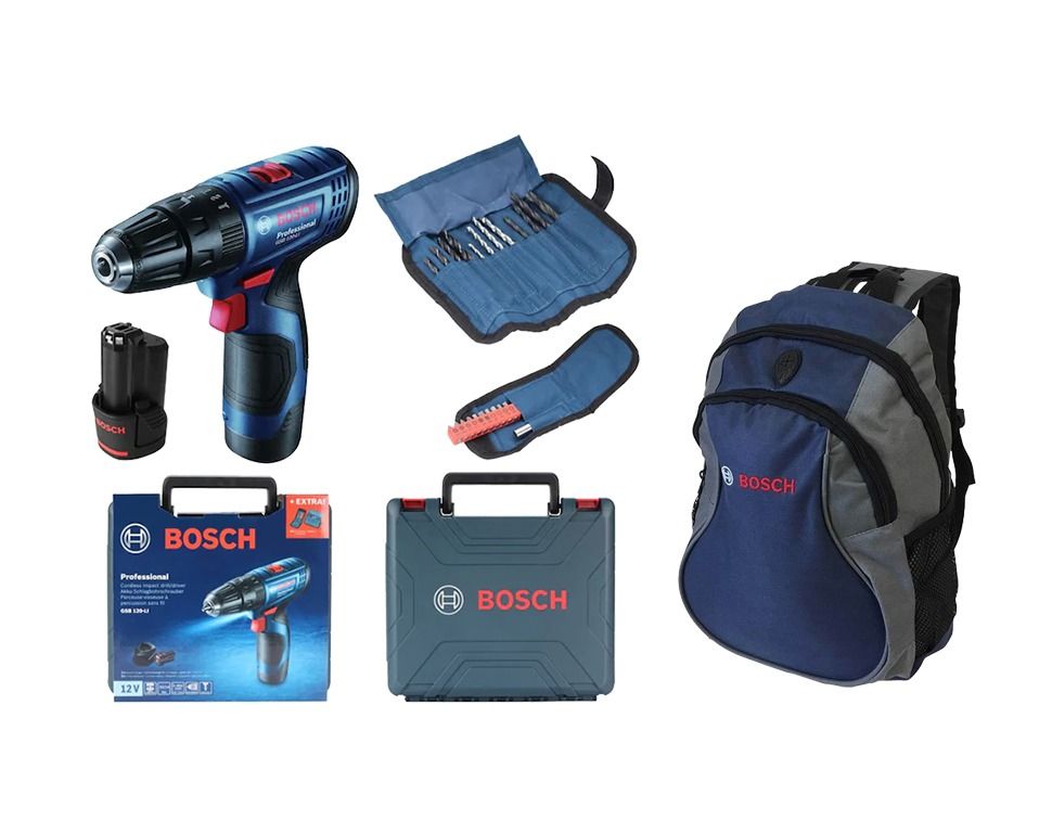 Bosch Professional GSB 120-LI 2x2Ah Akülü Darbeli Delme/Vidalama + 23 Parça Set