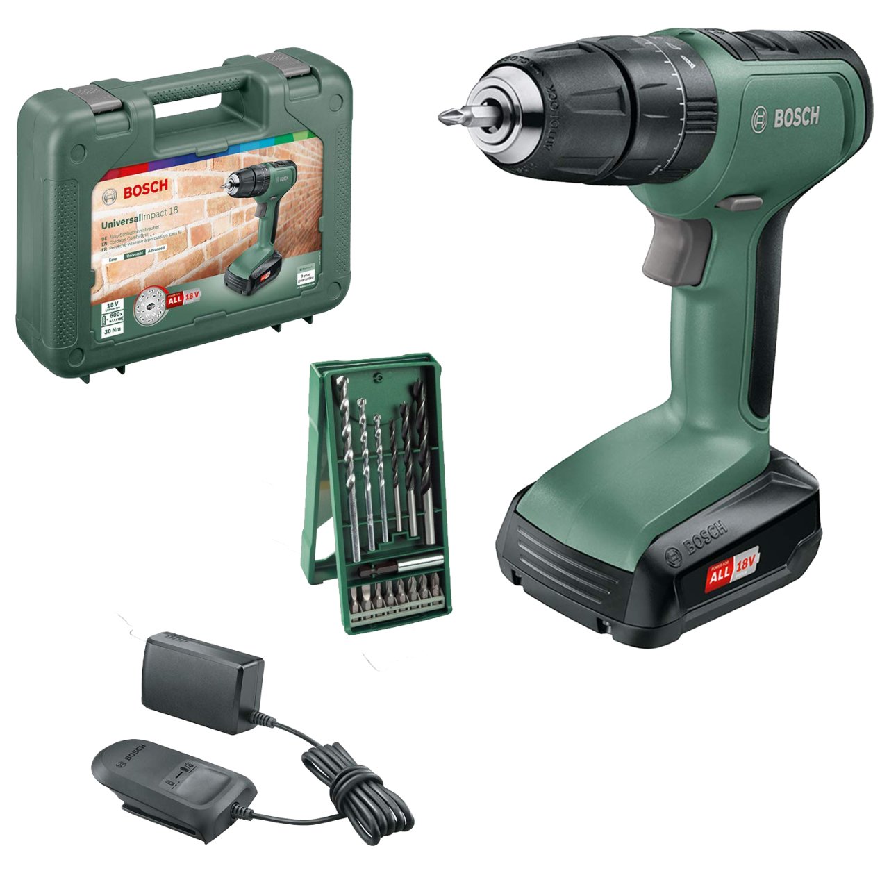 Bosch UniversalImpact Tek Akülü Darbeli Vidalama 18V ( 1,5Ah) + X-line 15