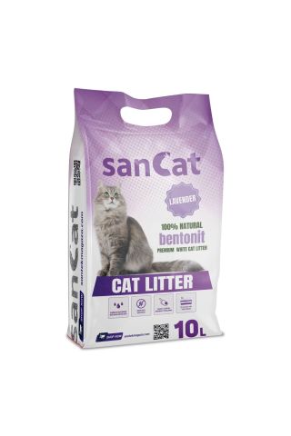 Sancat Lavanta Kokulu 10 Lt Kedi Kumu, Açık Kedi Tuvaleti, Koku Giderici Toz