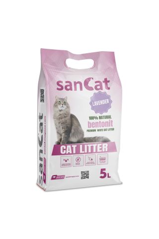 Sancat Lavanta Kokulu 5 Lt Kedi Kumu, Açık Kedi Tuvaleti, Koku Giderici Toz