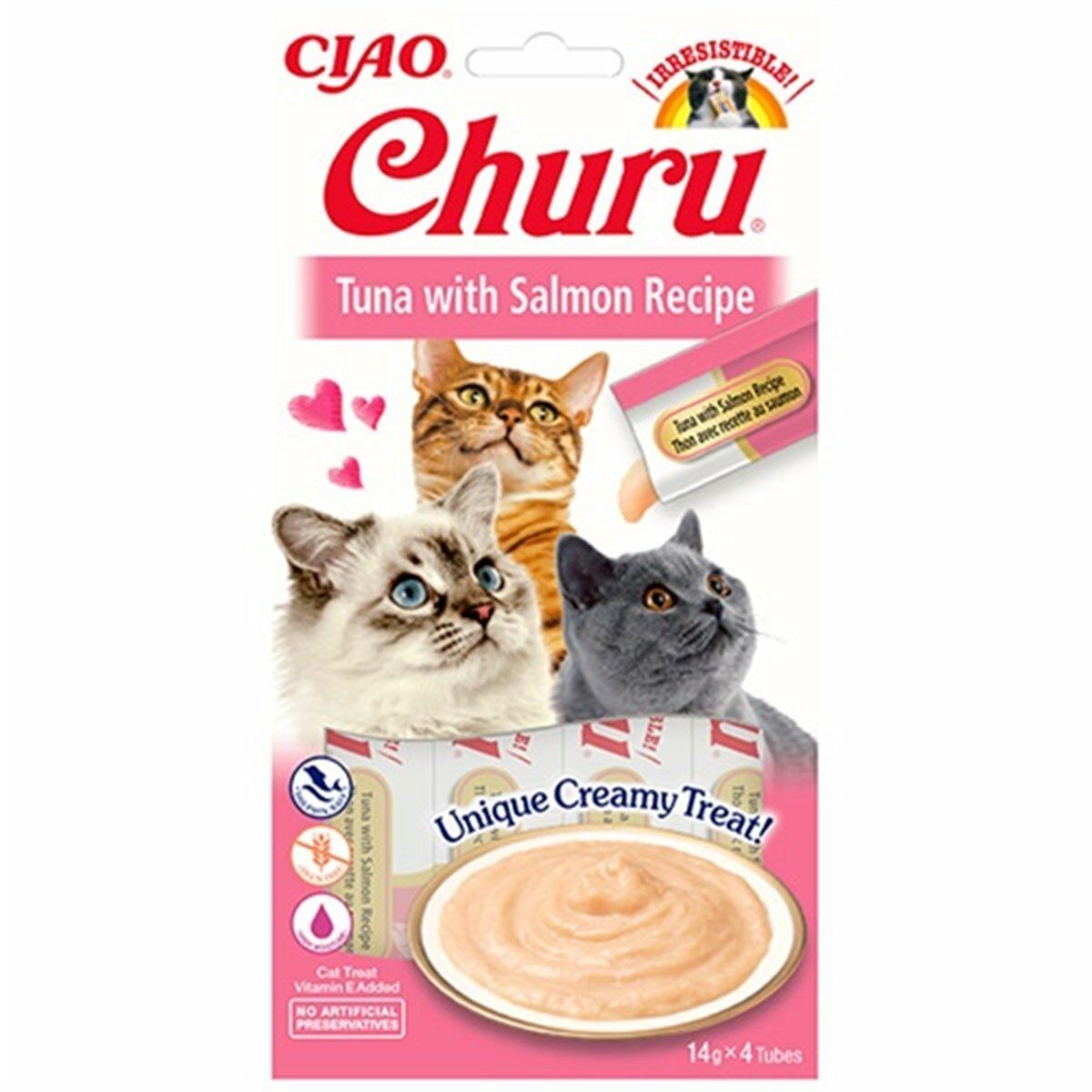 Ciao Churu Cream Ton Balıklı ve Somonlu Kedi Ödül Kreması 4 x 14 Gr