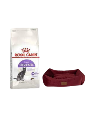 Royal Canin Sterilised 37 Kısırlaştırılmış Kuru Kedi Maması 10 Kg, Mini Small Bordo Yatak
