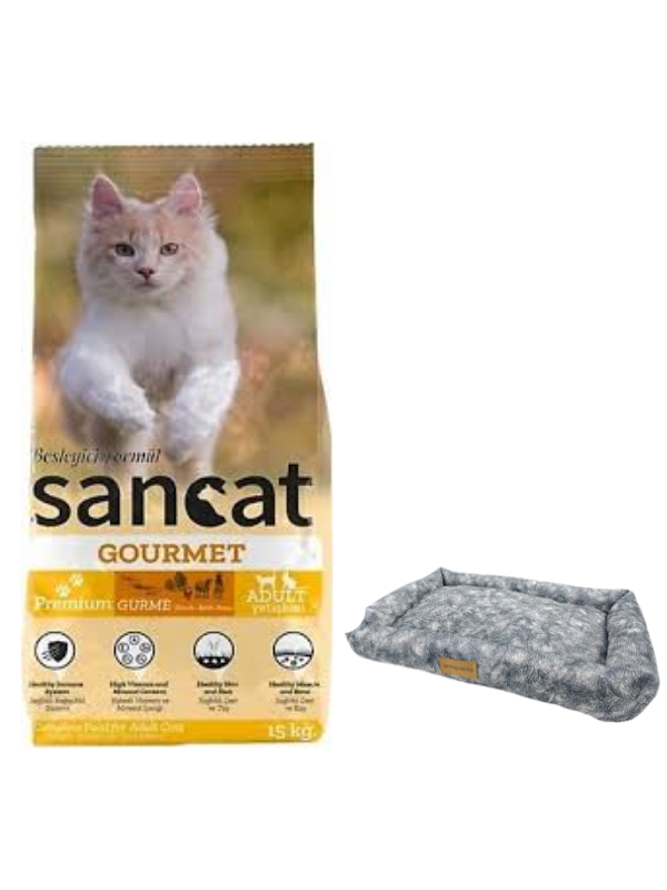 Sancat Premium Gurme Yetişkin Kedi Maması 15 Kg,Mini Small Colours Yatak
