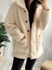 Oversize Peluş Mont