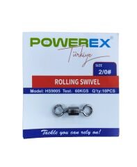 Powerex HS9005 2/0 No. Paketli Bilyeli İkili Fırdöndü 10lu Paket