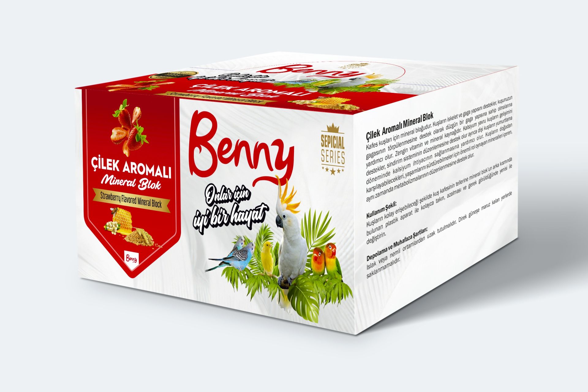 BENNY ÇİLEK AROMALI MİNERAL BLOK 18 Lİ