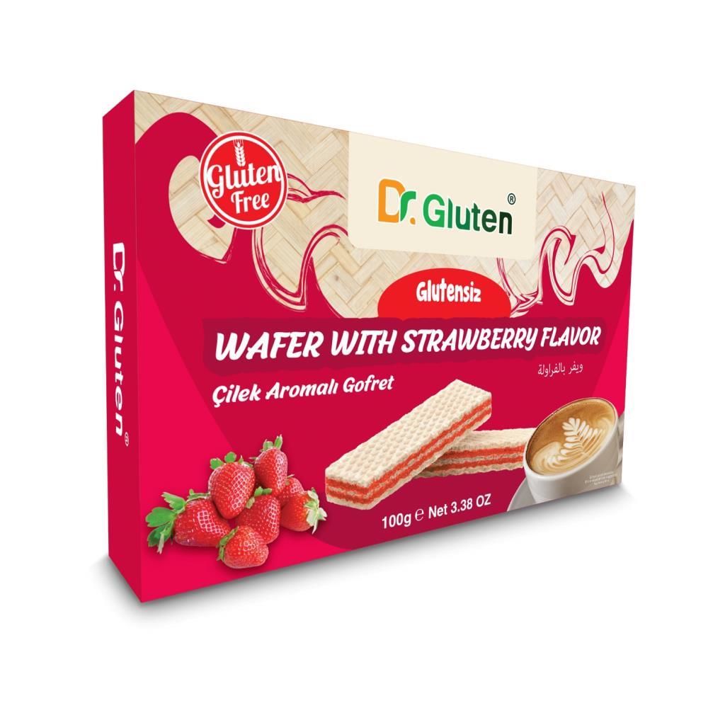 Dr. Gluten Glutensiz Çilekli Gofret 100 GR