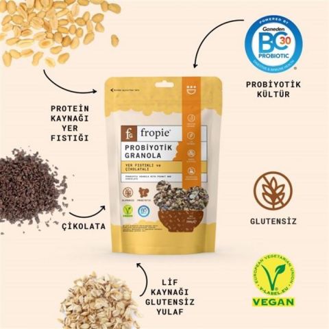 Fropie Yer Fıstıklı Çikolatalı Granola