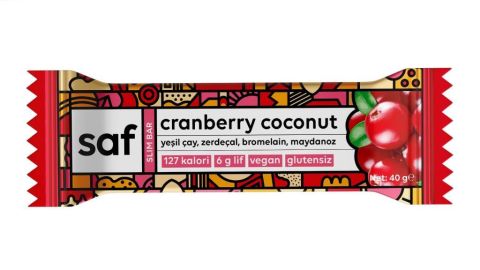 SAF Glutensiz Cranberry Coconut Slim Bar 40 GR