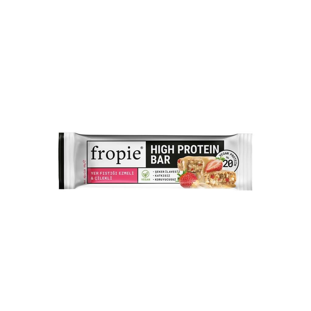 Fropie Glutensiz Yer Fıstıklı&Çilekli Protein Bar