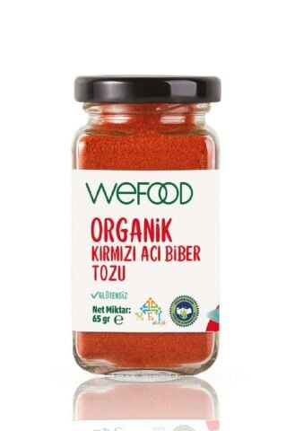 wefood organik acı kırmızı toz biber - 65 gr