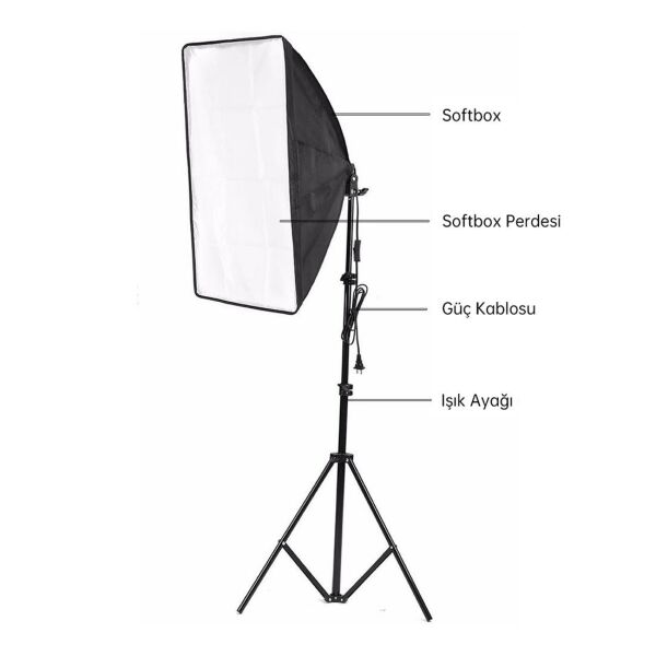 Cazipshop 4 Duylu 50x70 Softbox Sürekli Işık Seti Video Youtube