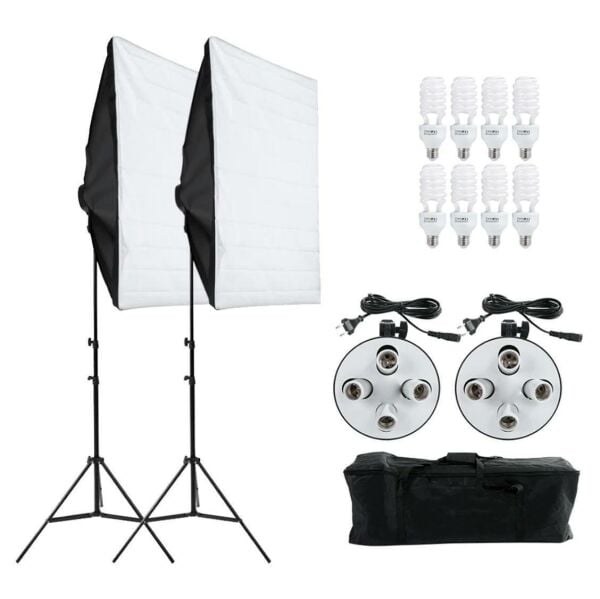 50X70cm Softbox 4 Duylu Youtube ve Fotoğraf için Işık Seti