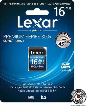 Lexar 16GB 300X Premium II SDHC Hafıza Kartı CLASS10 U1 45MB/SN