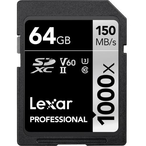 Lexar 64GB 1000x Professional SDXC Hafıza Kartı UHS-II 150MB/sn