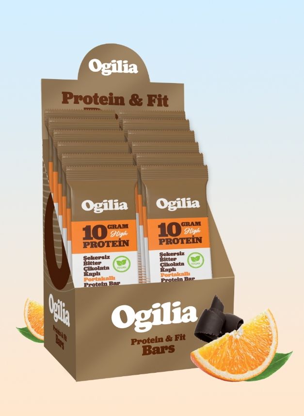 Ogilia - Portakallı Yüksek Proteinli Bar 12'lİ