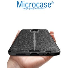 Microcase Xiaomi Redmi Note 9 Leather Tpu Silikon Kılıf - Siyah