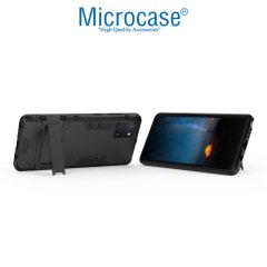 Microcase Samsung Galaxy Note 10 Lite - Galaxy A81 Alfa Serisi Armor Standlı Perfect Koruma Kılıf - Siyah