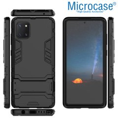 Microcase Samsung Galaxy Note 10 Lite - Galaxy A81 Alfa Serisi Armor Standlı Perfect Koruma Kılıf - Siyah