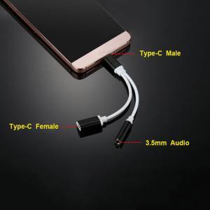 Mi Note 3 2in1 Şarj + Kulaklık Dönüştürücü 3.5 mm jack Adaptör