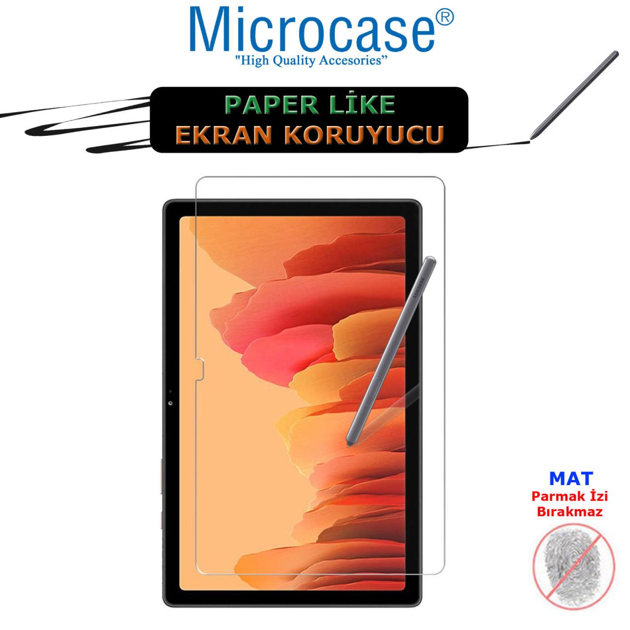 Microcase Samsung Galaxy Tab A7 2020 T500 T505 T507 Paper Like Kağıt Hissi Veren MAT Ekran Koruyucu