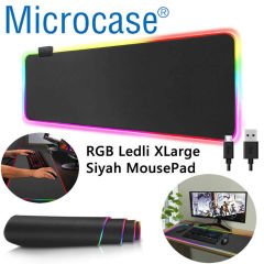 Microcase RGB Siyah Zemin Ledli Gaming Mouse Pad Oyuncu MousePed AL2595