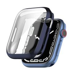 Microcase Apple Watch 7 41 mm Önü Kapalı Silikon Kılıf - Lacivert
