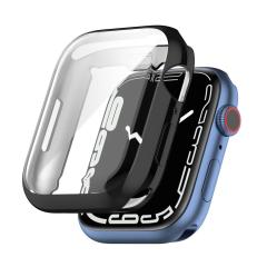 Microcase Apple Watch 7 41 mm Önü Kapalı Silikon Kılıf - Siyah