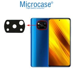 Microcase Xiaomi Poco X3 NFC Kamera Lens Koruma Halkası - Kapalı Tasarım Siyah