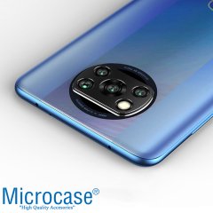 Microcase Xiaomi Poco X3 NFC Kamera Lens Koruma Halkası - Kapalı Tasarım Siyah