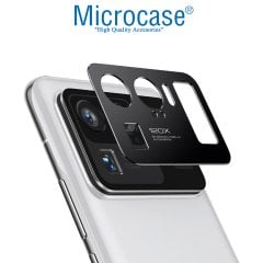 Microcase Xiaomi Mi 11 Ultra Kamera Lens Koruma Halkası - Kapalı Tasarım Siyah