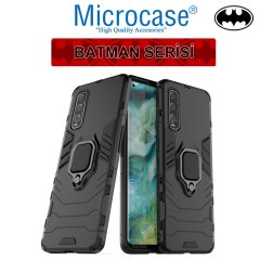 Microcase Oppo Find X2 Batman Serisi Yüzük Standlı Armor Kılıf - Siyah