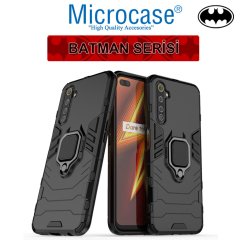 Microcase Realme 6 Pro Batman Serisi Yüzük Standlı Armor Kılıf - Siyah