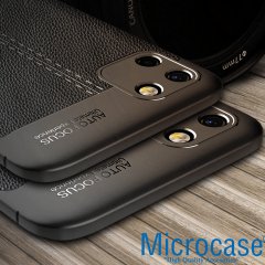 Oppo Realme C11 Leather Tpu Silikon Kılıf - Siyah