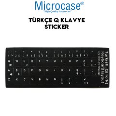 Microcase Türkçe Q Klavye Etiketi Laptop Macbook PC Sticker - Siyah
