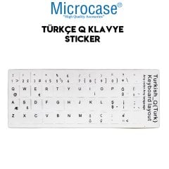 Microcase Türkçe Q Klavye Etiketi Laptop Macbook PC Sticker - Beyaz