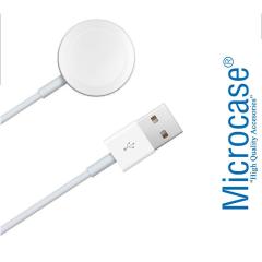 Microcase Apple Watch 8 41mm - 45mm Manyetik USB Şarj Cihazı 1m - AL3073 Beyaz