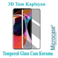 Microcase Xiaomi Mi 10 Pro 3D Curved Tam Kaplayan Tempered Glass Cam Koruma - Siyah
