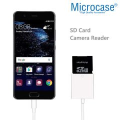 Microcase Type-C to SD-MicroSD Kart Okuyuculu Kamera Adaptörü - Beyaz - AL4116