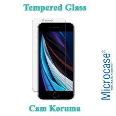 Microcase iPhone SE 2020 Plating Series Soft Silikon Kılıf - Siyah + Tempered Glass Cam Koruma