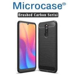 Microcase Xiaomi Redmi 8 Brushed Carbon Fiber Silikon Kılıf - Siyah