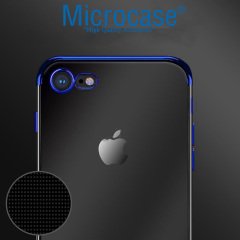 Microcase iPhone SE 2020 Plating Series Soft Silikon Kılıf - Mavi