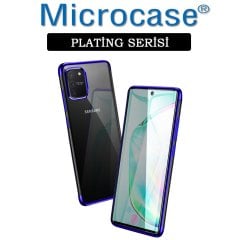 Microcase Samsung Galaxy S10 Lite - Galaxy A91 Plating Series Soft Silikon Kılıf - Mavi