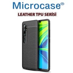 Microcase Xiaomi Mi Note 10 - Mi Note 10 Pro Leather Tpu Silikon Kılıf - Siyah