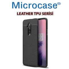Microcase OnePlus 7T Pro Leather Tpu Silikon Kılıf - Siyah